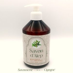 Savon d'Alep liquide 500 ml à 10% huile de baies de laurier