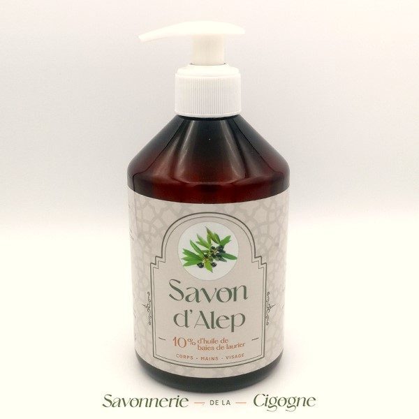 Savon-Alep-10PourCent-Huile-Baie-Laurier-LIQUIDE-3